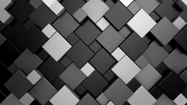 Background of Cubes. Abstract motion, loop, 3d rendering, 4k resolution
