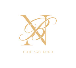 Obraz premium BN wedding letters logo monogram