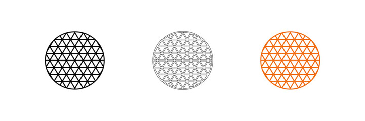 Obraz premium Hexagonal pattern spheres with gradient fill isolated on transparent background, Vector