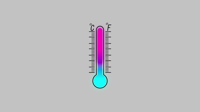 Animated thermometer rising temperature gauge heat
