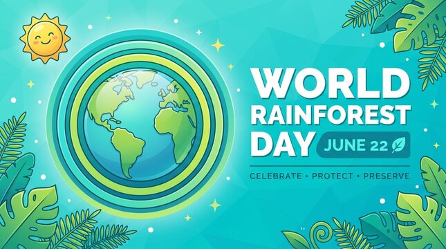 World rainforest day june 22 earth globe conservation