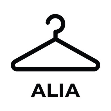 Black hanger icon with alia text