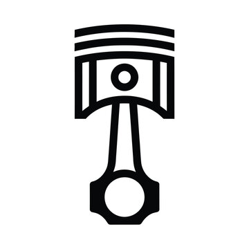 Black piston engine part vector illustration