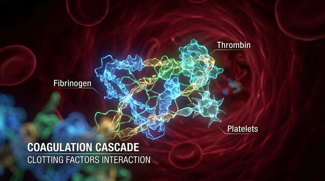 Coagulation cascade diagram showing clotting factor interaction