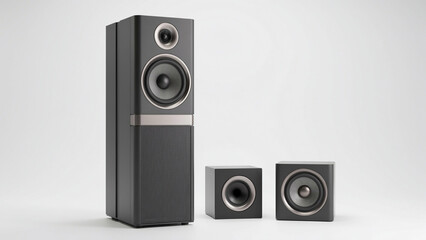 Fototapeta premium Sound box line array speaker system concerts events 3d render