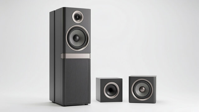 Sound box line array speaker system concerts events 3d render