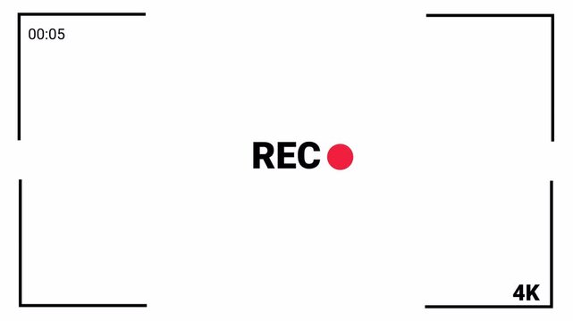 Record button animation on a transparent background, record overlay animation for video recording, movie recording. Perfect for shows and social media live performances  in 4k with alpha channel.