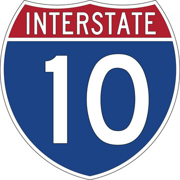 Interstate 10 I-10 Sign Icon Highway Vector Symbol