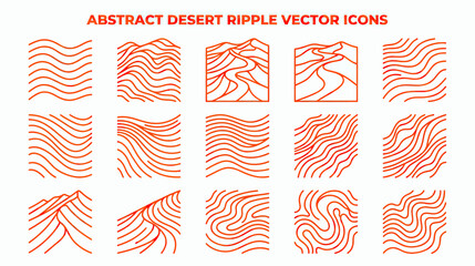 Abstract Desert Sand Ripple Vector Icons Set © grendel