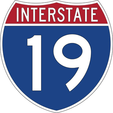 Interstate 19 I-19 Sign Icon Highway Vector Symbol