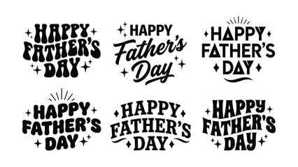 Obraz premium Creative Happy Fathers Day Text Designs With Star Accents