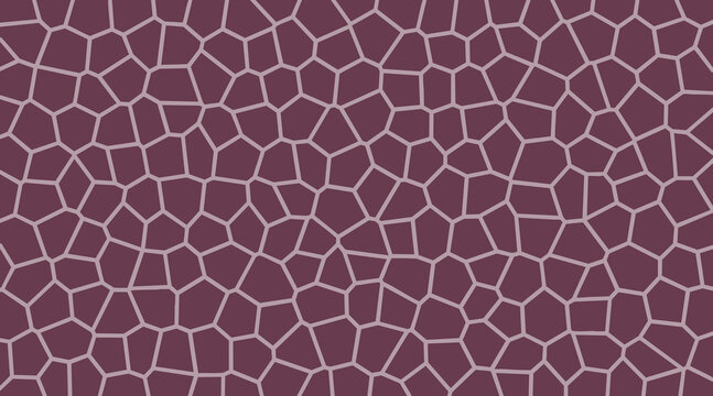 Cracked earth pattern texture with irregular shapes and lines on maroon background  natural geometric design element
