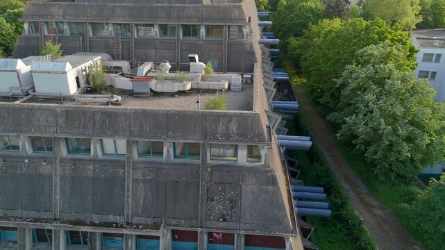 Mausebunker in Berlin. Brutalist Architecture. Former research facility of experimental medicine of the Charite, Germany