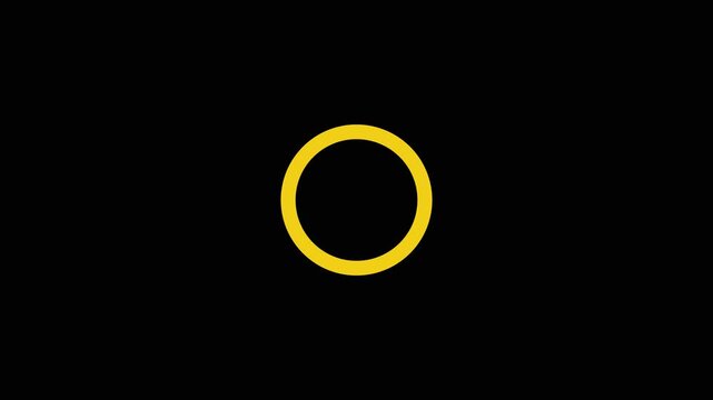 Circular yellow and grey progress spinner animation on black background a two-tone and animating against a solid loading circle rotating interface web loading circle rotating interface web