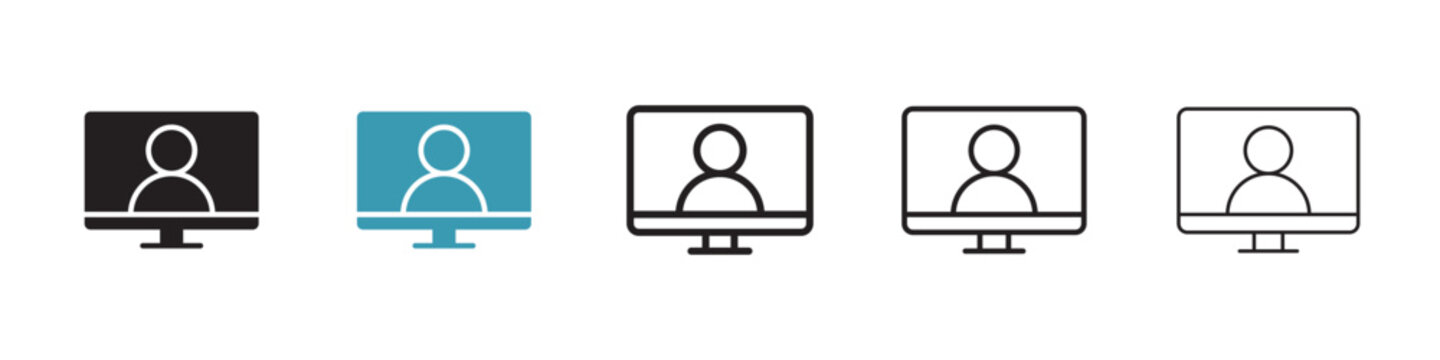 Webinar vector icon logo or illustration