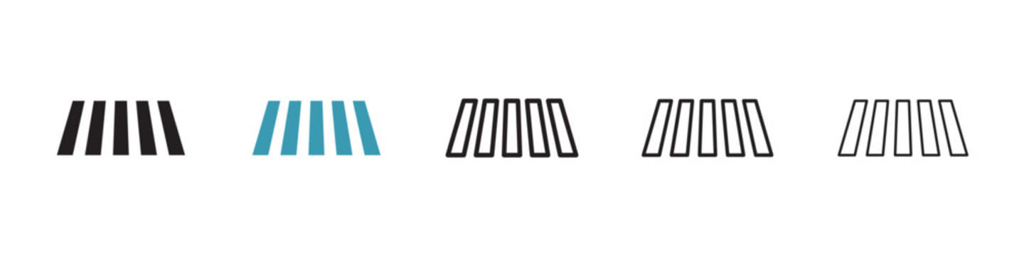 Zebra crossing vector icon logo or illustration