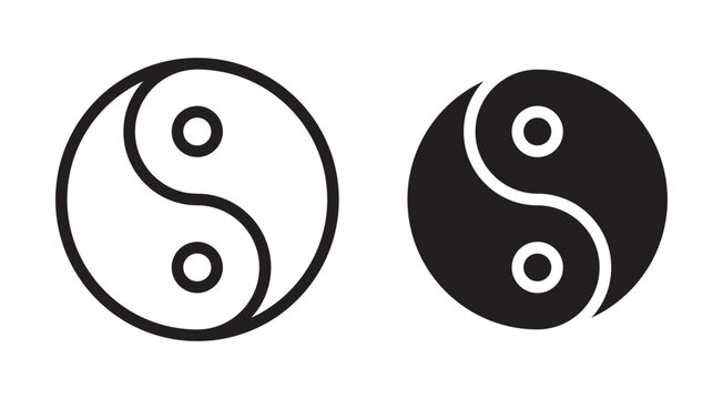 Yin yang vector icon logo or illustration