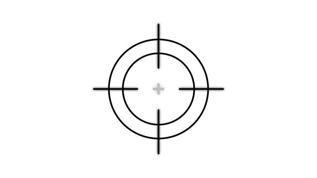 Scanning moving target shape with alpha channel, Target, Aim, Goal icons.Business target concept. Military training, Military target icon animation on white background.