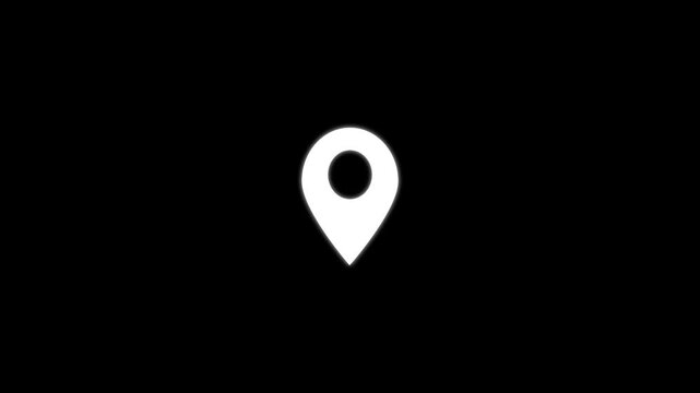 location pin animation, map marker icon, navigation pointer effect, gps tracking overlay, alpha channel background.