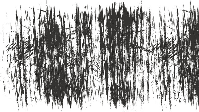Distressed black and white grunge texture with vertical scratch marks. Flat vector EPS 10.