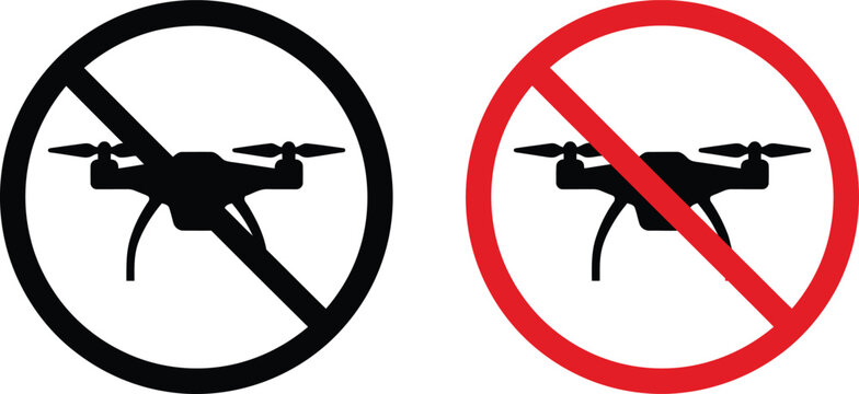 Drone forbidden prohibition signs for no fly zones