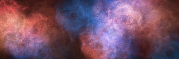Fototapeta premium Contrasting deep blue and beige watercolor smoke on a dark canvas. Wide abstract banner for cinematic, surreal, and mixed-tone art projects. 
