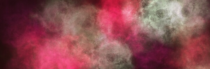 Fototapeta premium Ethereal dusty pink, pale green, and beige watercolor smoke on black. Wide abstract banner for poetic, vintage, and soft nature-inspired designs. 