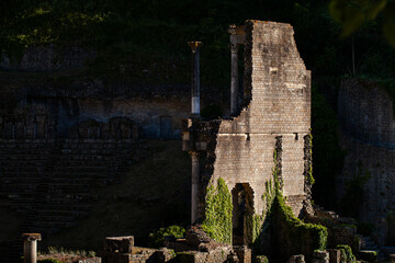 Obraz premium Roman theater of volterra ancient ruins architecture