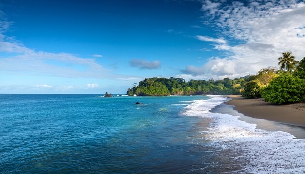 Wild Caribbean Beach Of Manzanillo At Puerto Viejo Costa Rica