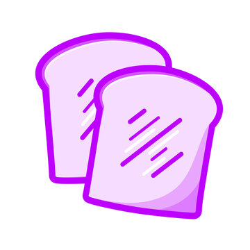 purple cute slice bread icon