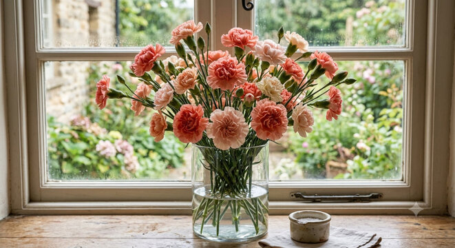 A bouquet of peonies in a vase