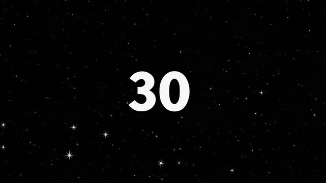 countdown timer 30 7 1 seconds black background