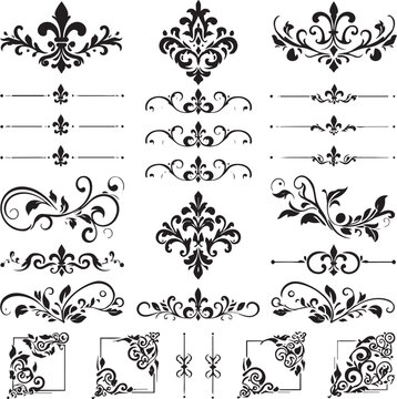 Elegant black and white ornate border designs collection