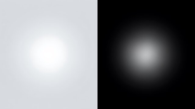 Glowing white circles on gray and black backgrounds  light effects  abstract design elements