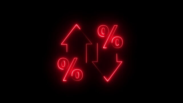 Glowing quality and cost control concept on transparent background. Successful organization strategy and management quality control. Percentage icon of quality with up arrow and cost with down arrow