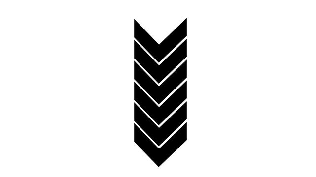 Arrowhead Shape Expanding And Contracting On White Background