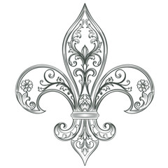 Elegant vector vintage style design with ornamental  fleur de lis © Mary fleur