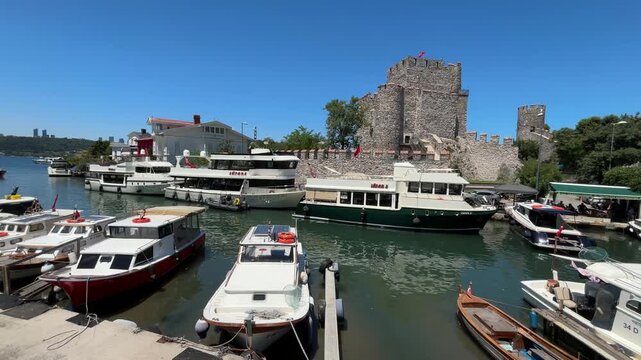 A view from the historic Anadolu Hisarı district in Beykoz, Istanbul, Turkey.