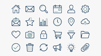 Fototapeta premium Set of Minimalist Line Icons