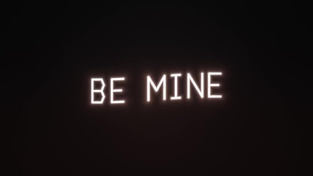 Light display showing text that says be mine