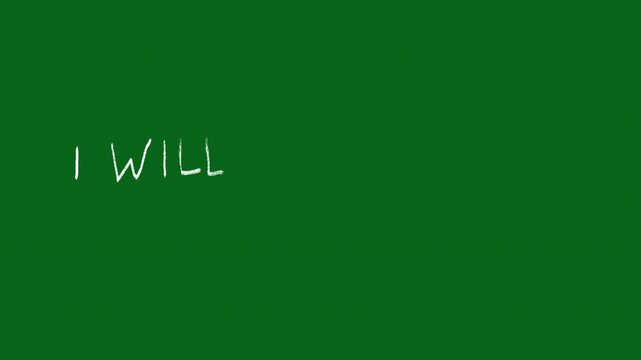 Chalk Writing I Will Behave Well Text Animation on Transparent Background 4K