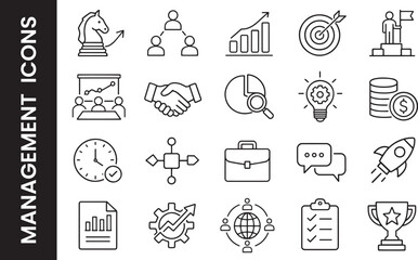 Fototapeta premium Business Strategy Icons for Productivity & Growth