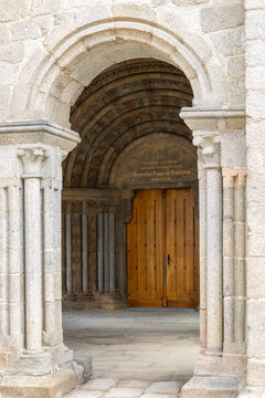 Romanesque portal entrance Trebic Basilica of Saint Procopius