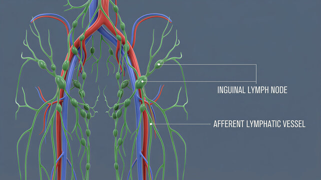 Revealing the essential network of inguinal lymph nodes and afferent lymphatic vessels within the human anatomy