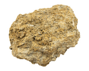 Fototapeta premium Natural dry clay lump with cracked texture isolated on transparent background 