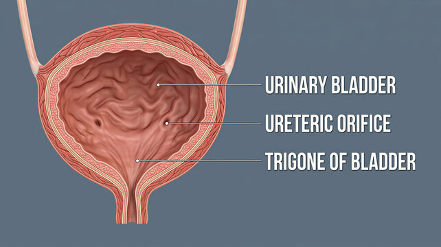 Visualizing the intricate human Urinary Bladder's internal landscape with its Ureteric Orifice and Trigone of Bladder