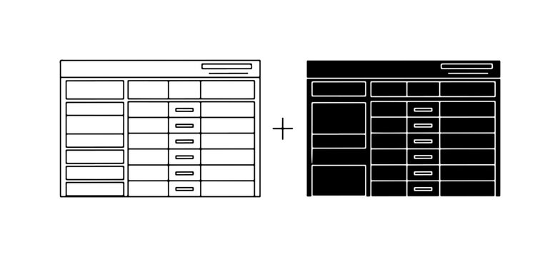 Spreadsheet Data Tables, Light and Dark Mode UI Elements, Business Finance Analytics