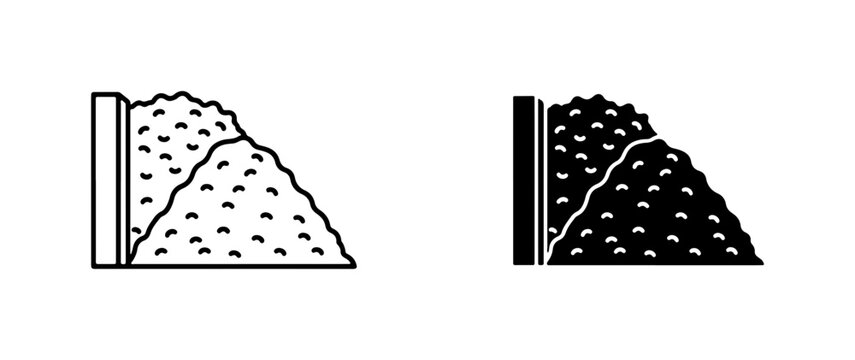 Pile of Gravel Icons, Construction Material, Aggregate, Landscape Design Elements
