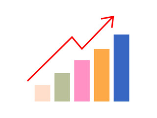 Obraz premium Business Growth Chart Icon PNG Isolated on Transparent Background for Analytics and Finance Design