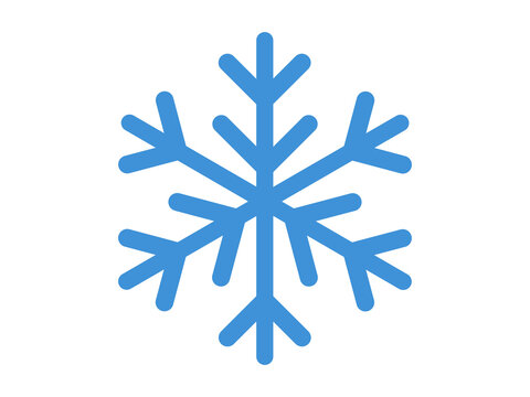 Blue Snowflake Icon PNG Isolated on Transparent Background for Winter Weather and UI Design